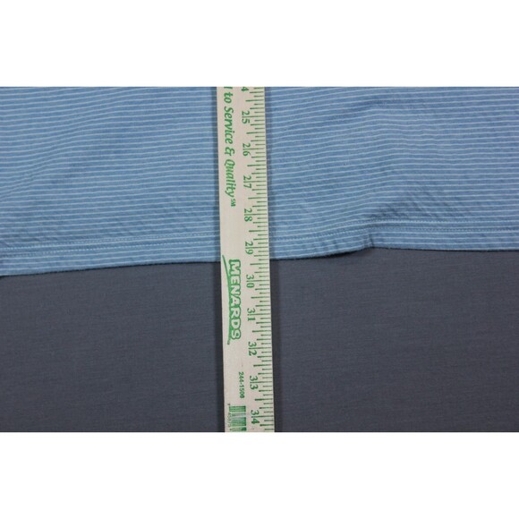 Faherty Polo Golf Shirt Mens Large Cloud Cotton Pima Modal Blue Striped Preppy L - Picture 6 of 10